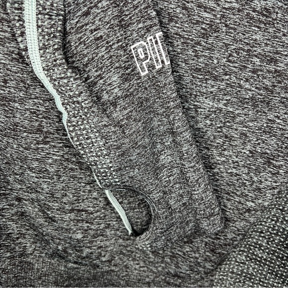 LARGE VICTORIAS SECRET PINK GREEN LONG SLEEVE ATHLETIC ACTIVEWEAR CROP TOP - Picture 9 of 11